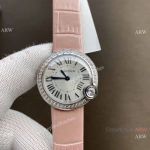 Copy Cartier Ballon Blanc de 30mm Quartz Watches Stainless steel Diamond-set Case